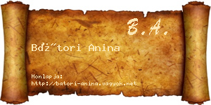 Bátori Anina névjegykártya